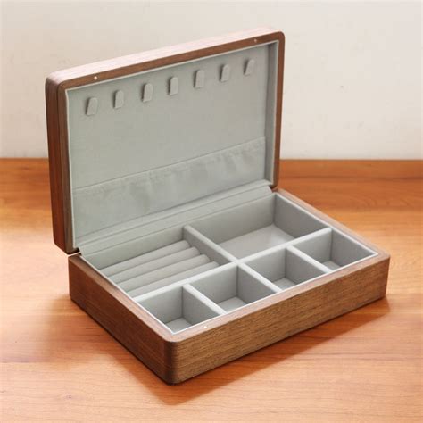 Wooden Jewelry Box, Jewelry Organizer, Simple Jewelry Box, Walnut ...