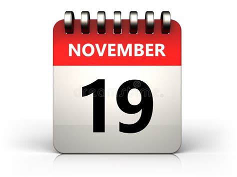 Calendario Del 19 Novembre 3d Illustrazione di Stock - Illustrazione di ...