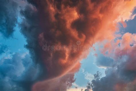 Beautiful Dramatic Storm Clouds in the Sunset Sky Stock Photo - Image ...