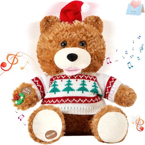 Amazon.com: Houwsbaby Christmas Musical Dancing Recording Teddy Bear