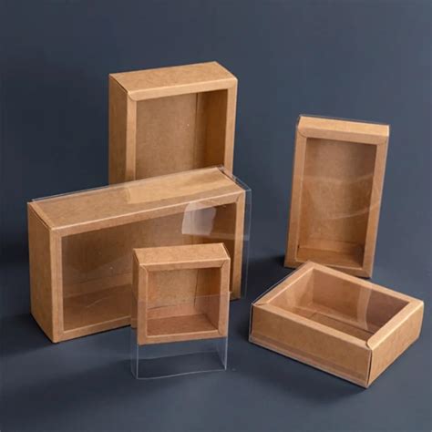 amazoncom packs rectangle kraft paper box  pvc window