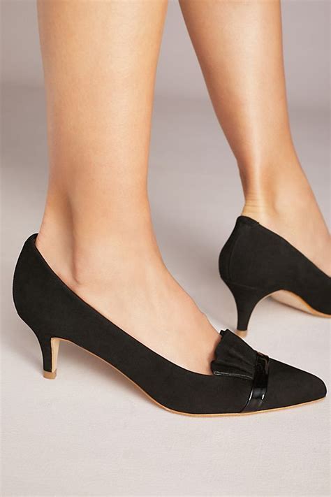 Anthropologie Ruffled Kitten Heels | Heels, Footwear design women ...