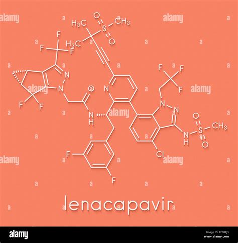 Lenacapavir antiviral drug molecule. Skeletal formula Stock Photo - Alamy