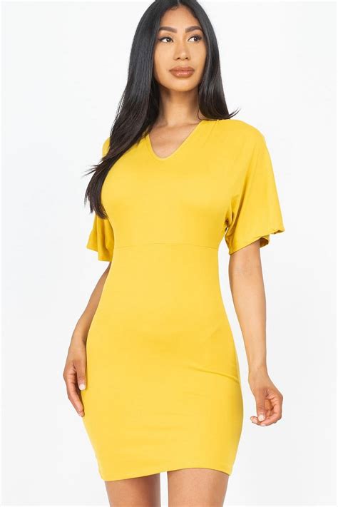 Dolman Sleeves Solid Mini Dress M - Walmart.com
