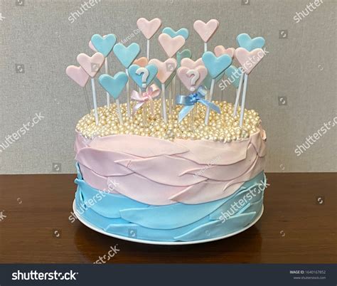 Baby Gender Revelation Cake Pastel Colors Stock Photo 1640167852 ...