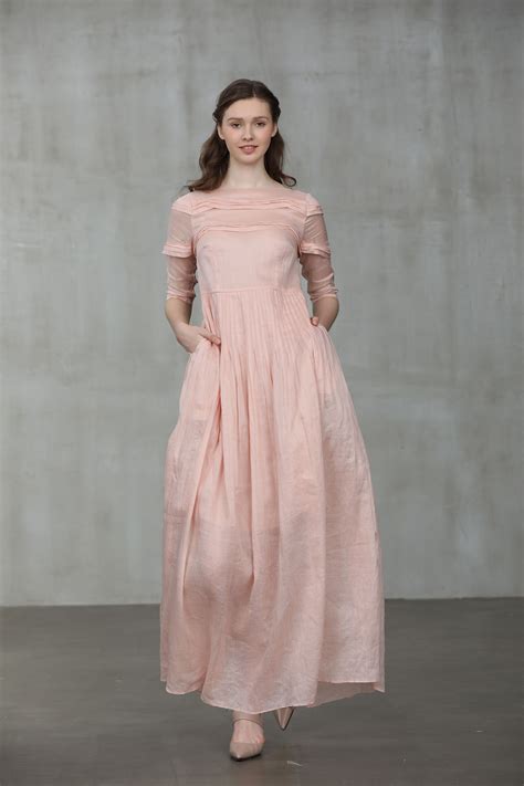 pink linen dresses 11