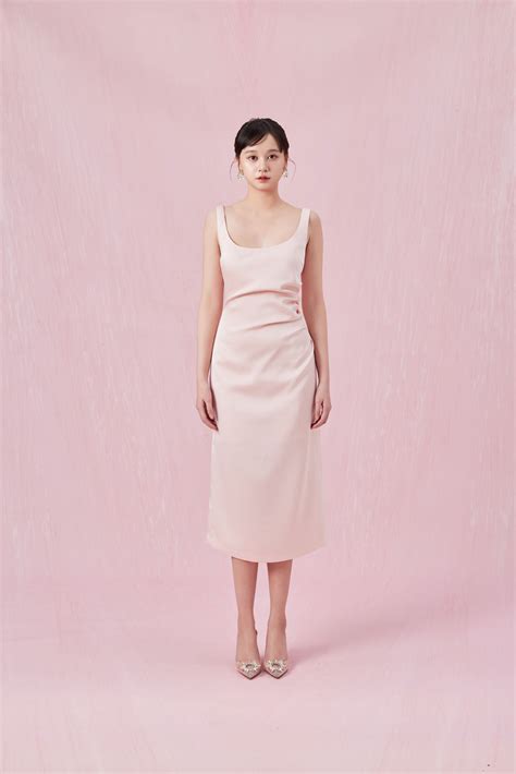 Chantael Pink Ruching Dress