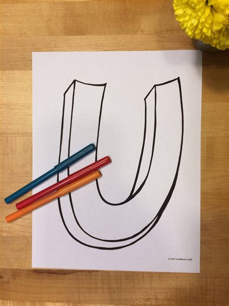 Blank Capital Letter U, Coloring Page, Digital Download, Printable ...