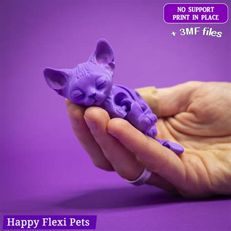 🐱 Кошка сфинкс - шарнирная гибкая игрушка (#15)・Бесплатный 3D для 3D ...