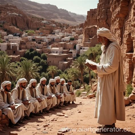 Berber Wise Man Teaching Students in Ancient Algeria Village | AI Art