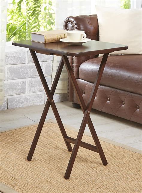 Mainstays (2-Pack) Folding TV Tray Table Set in Walnut 19 x 15 x 26 ...