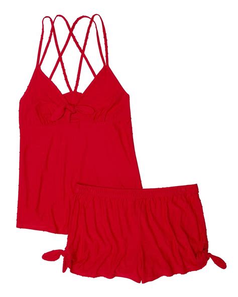 Faye Dark Red Cami and Short Set | Adore Me