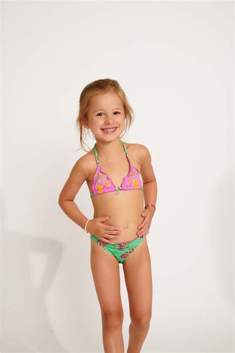 M NALITA PINEAPPLEBAY green printed 2 pieces bikini set for girl