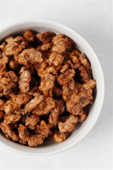 Crispy Baked Vegan Candied Walnuts | The Full Helping