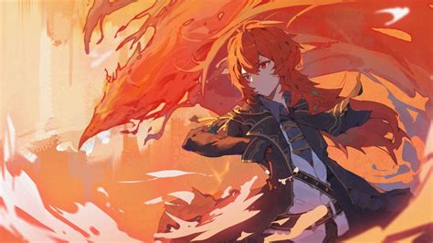 Обои на рабочий стол: Видеоигры, Геншин Импакт, Дилюк (Genshin Impact ...