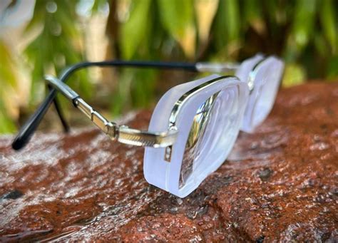 late sold silver semi rimless high myopic glasses