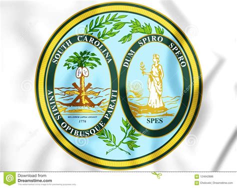 3D State Seal of South Carolina, USA. Stock Illustration - Illustration ...