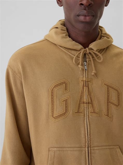 gap men's full zip fleece logo hoodie 2