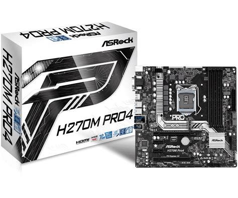 Asrock H270M PRO4 Intel H270 1151 Micro ATX DDR4 XFire VGA DVI HDMI ...