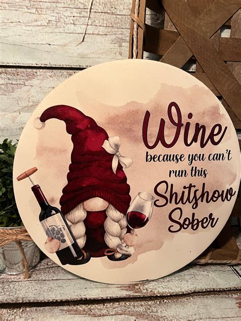 Wine Sign, Wine Decor, Funny Wine Sign, Wine Gnome, Gift for Wine Lover ...