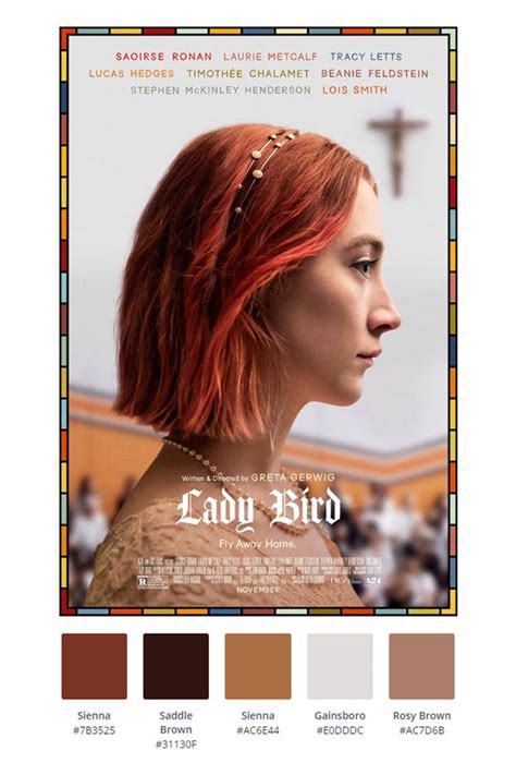 Lady Bird poster color palette | Paletas