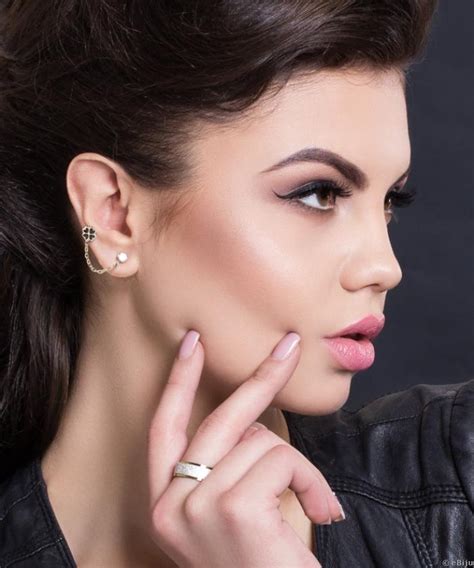 cercei dubli aurii trifoi cu patru foi