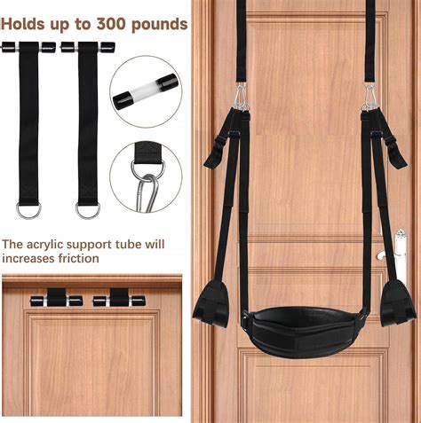 BDSM Door Sex Swings with Seat, Bondage Slave Leather Soft Plush Sex