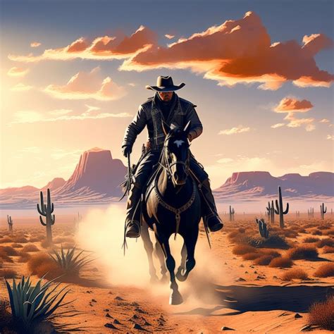 Premium Photo | Silhouette cowboy texas dark silhouetted against the ...