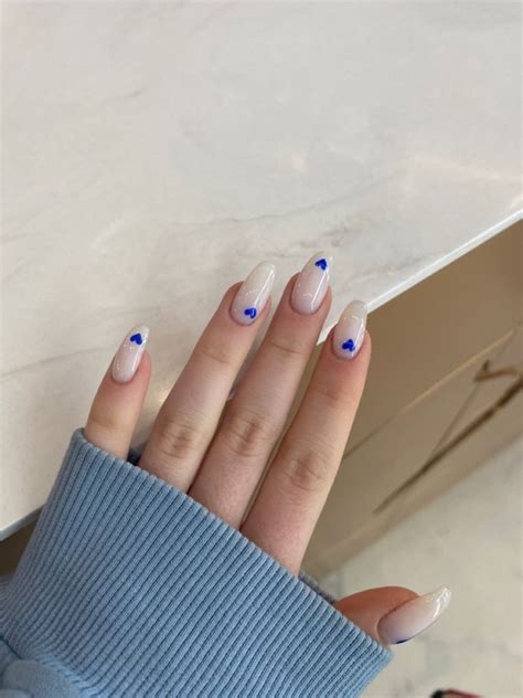 Simple nails with blue heart💙 | Simple nails, Gel nails, Stylish nails