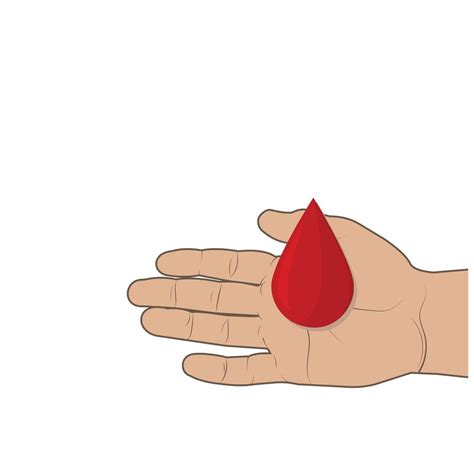 drop  blood   hand  symbol  donation color vector