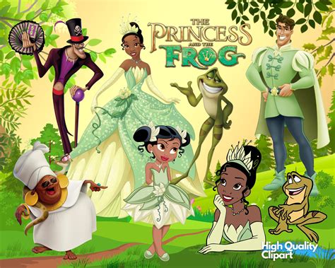 A high-quality clipart image featuring characters from 'The Princess