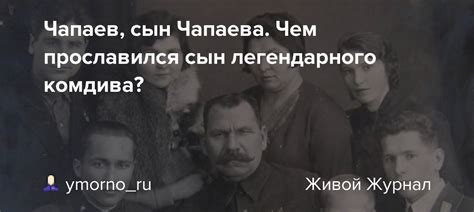 Чапаев, сын Чапаева. Чем прославился сын легендарного комдива ...