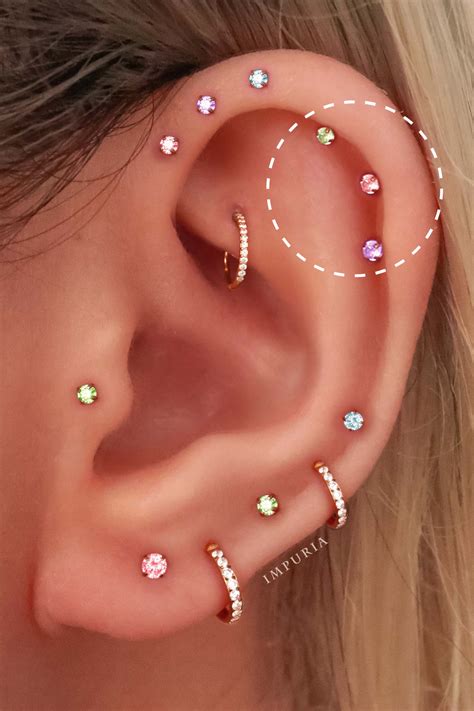triple  helix ear piercings