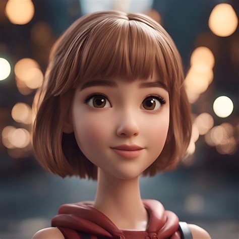 Portrait D'une Belle Fille Aux Cheveux Courts Et Aux Yeux Bruns | Photo ...