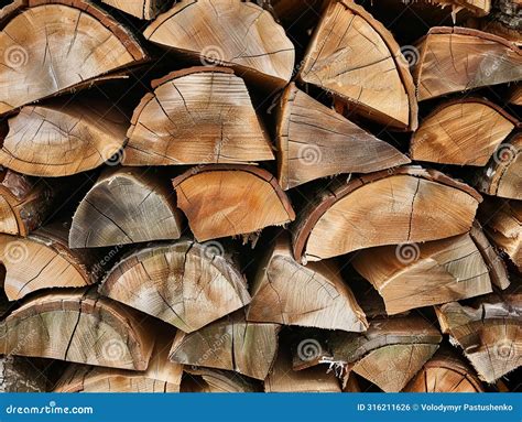 A Pile of Wood is Stacked Up in a Row Stock Photo - Image of outdoor ...