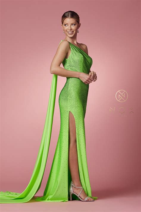 One-Shoulder Glam Prom Dress with Cape_NX E1039 – bellapromweddingdress