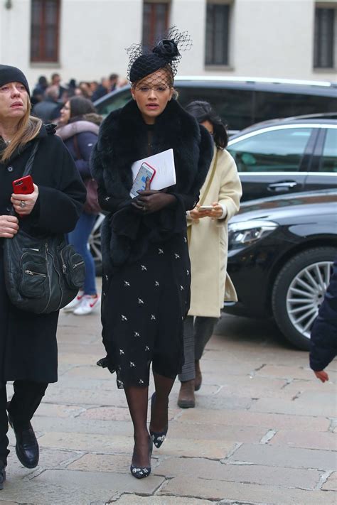 RITA ORA at Memorial Service for Franca Sozzani in Milan 02/27/2017