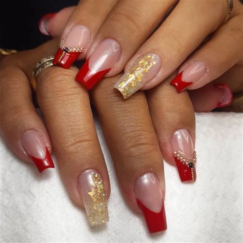 Unha Encapsulada Vermelha Com Branco - Unhas encapsuladas vermelhas: arrase com essa nail art incrível