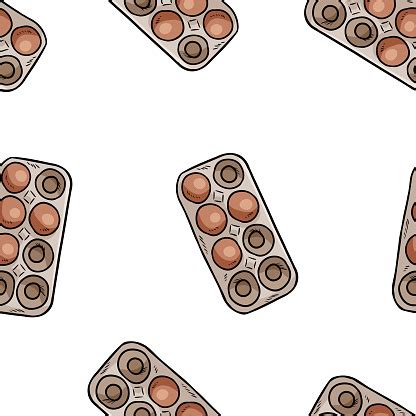 telur  kemasan karton pola doodle perbatasan mulus telur