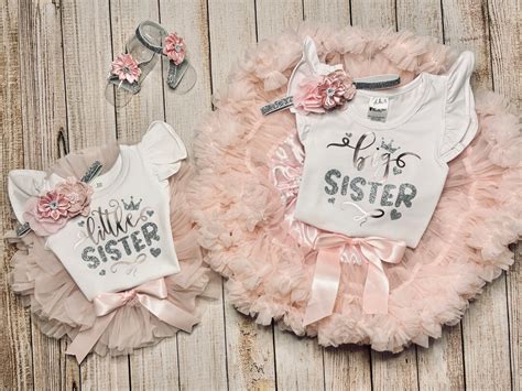 Big Sister Little Sister Outfits in Pink and Silver Matching Sister ...