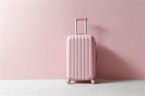 Premium AI Image | Single pink suitcase on the floor Generative AI