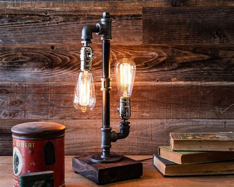 lamp desk lamp edison steampunk lamp rustic home decor gift etsy uk