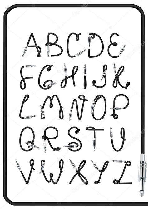 Guitar jack alphabet — Stock Vector © funkyplayer #94958402