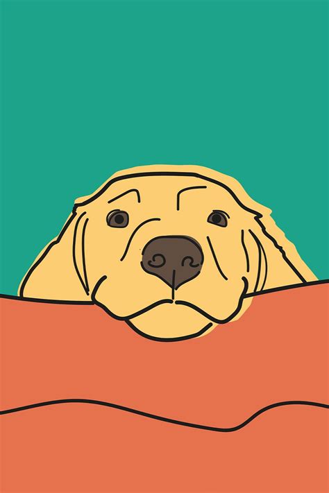 dog illustrated art print cute dog aesthetic golden dog etsy uk