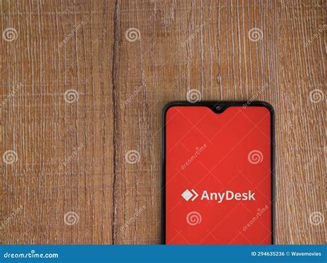 Anydesk App Launch Screen on Smartphone on Wooden Background Editorial ...