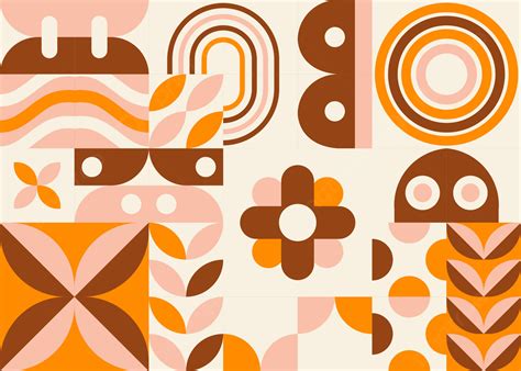 minimal geometric pattern design  floral element background