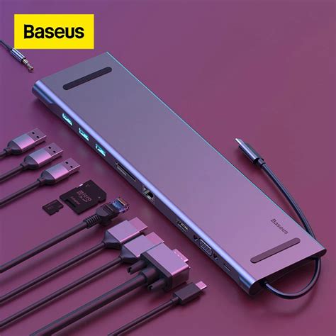 Baseus Usb Type C Hub To 3.0 Usb Hdmi-compatible Rj45 Usb Hub For ...