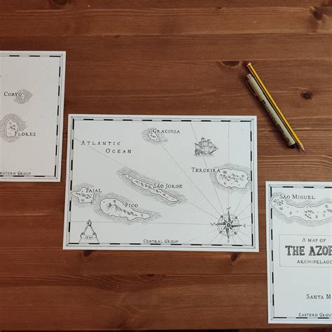 hand drawn map  azores razores