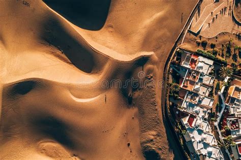 Aerial Maspalomas Dunes View on Gran Canaria Island. Stock Photo ...