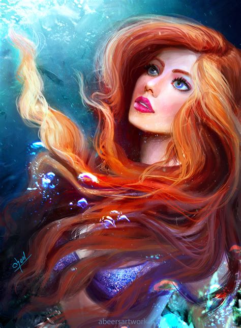 Фото Ariel / Ариэль из мультфильма Little Mermaid / Русалочка, смотрит ...